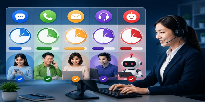 Bảng so sánh thời gian phản hồi của các kênh chăm sóc khách hàng tại S66