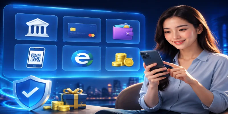 Giao diện lựa chọn các phương thức nạp tiền S66 an toàn và bảo mật cao